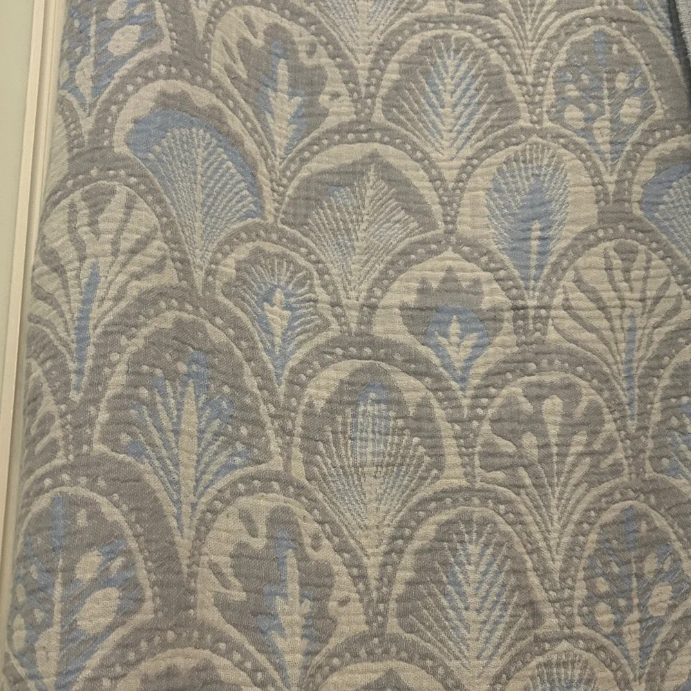 DECO SUCCULENTS Blue + Gray Loom Weave Organic Cotton Set of 2 NEW With Tags